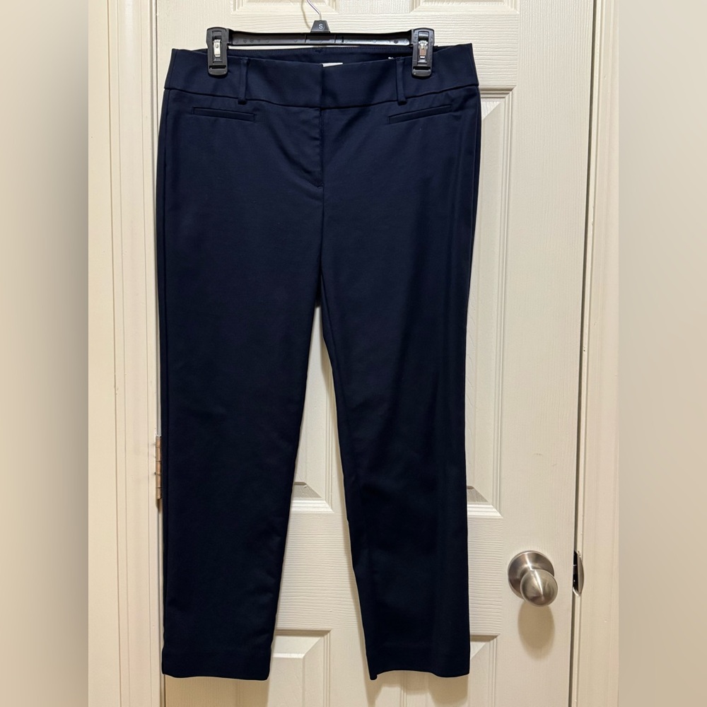 NWT Anne Taylor Loft Classic Navy Ankle Cropped Trousers Size 6
